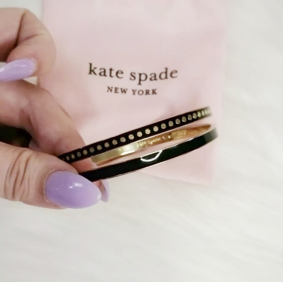 Kate Spade Black and Gold Bracelet Bangle Set - Picture 2 of 5